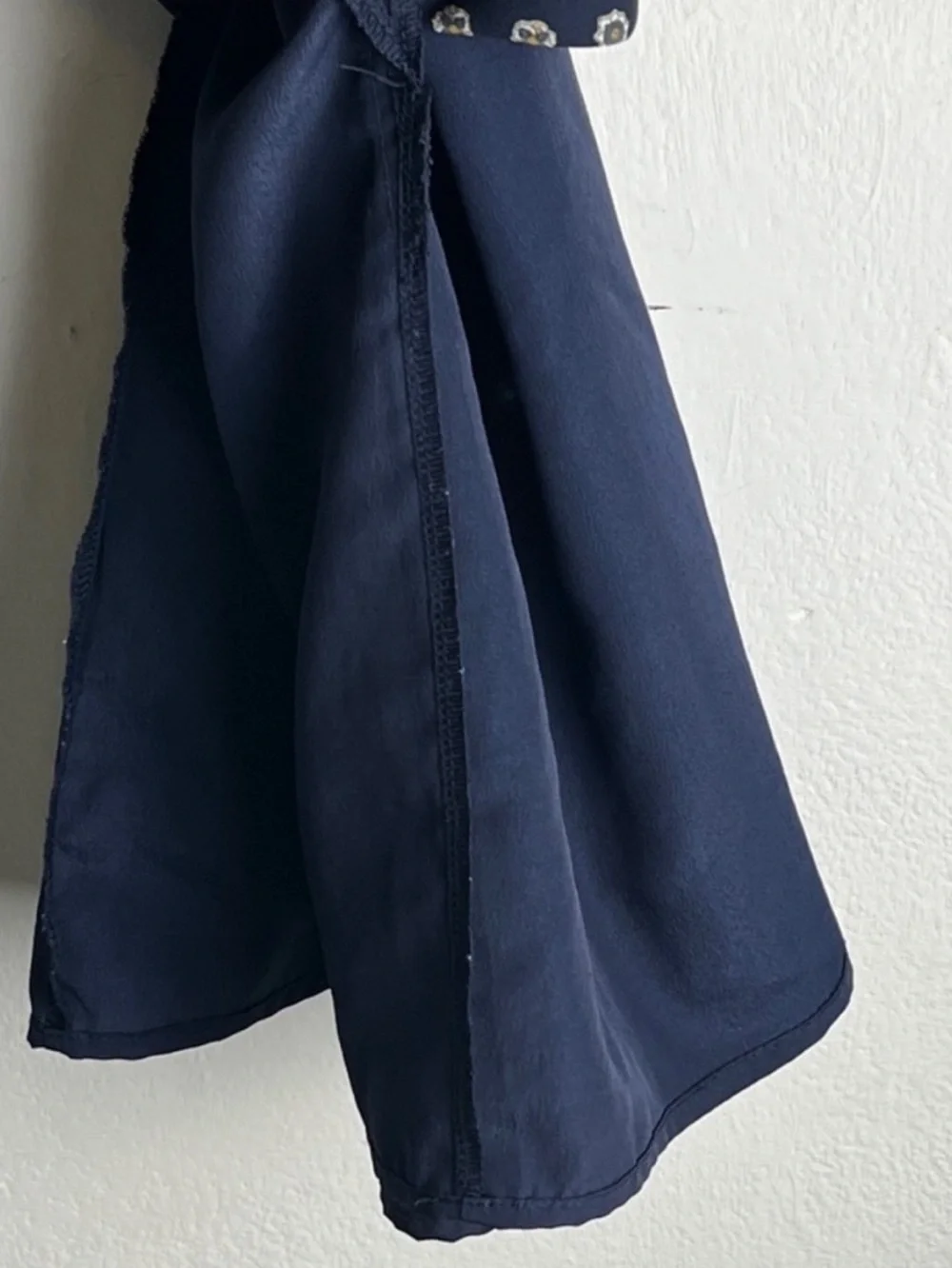 FOREVER 21 Contemporary Navy Blue Boho Floral Print Bell Sleeve DressSize Small